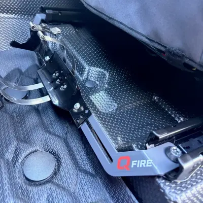 QFire Vehicle Fire Extinguisher Bracket - Mitsubishi Triton / Nissan Navara 2024+