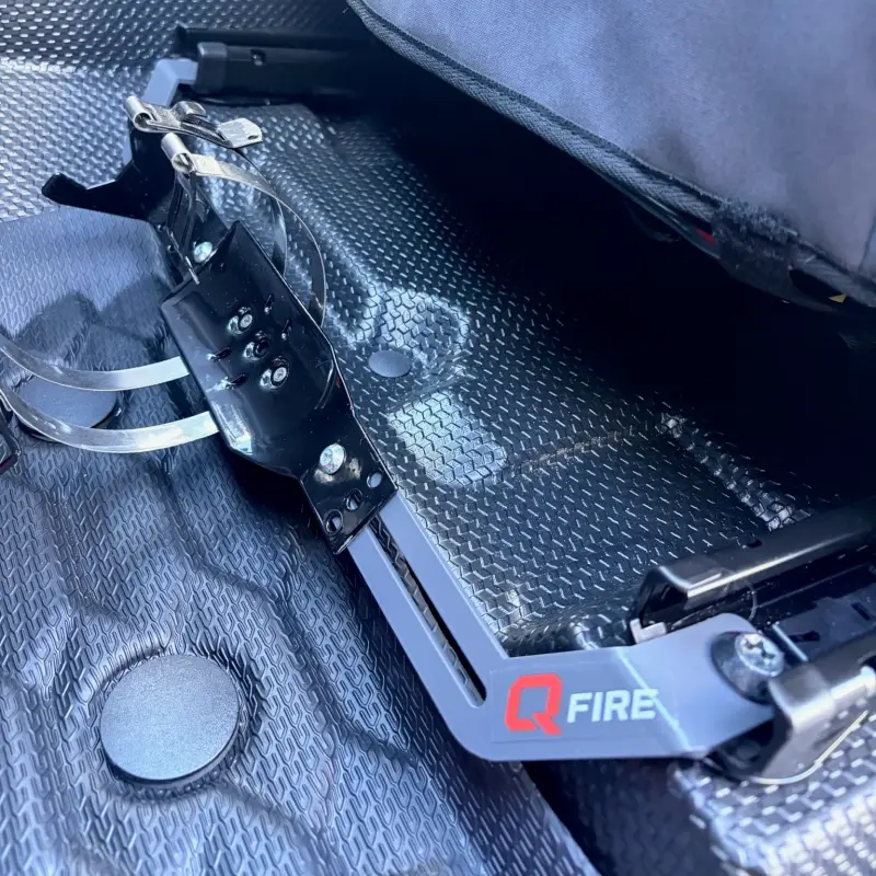 QFire Vehicle Fire Extinguisher Bracket - Mitsubishi Triton / Nissan Navara 2024+